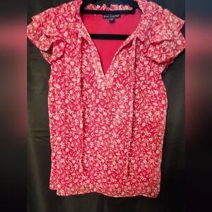 Sam and Jess‎ Floral Red Women's Top